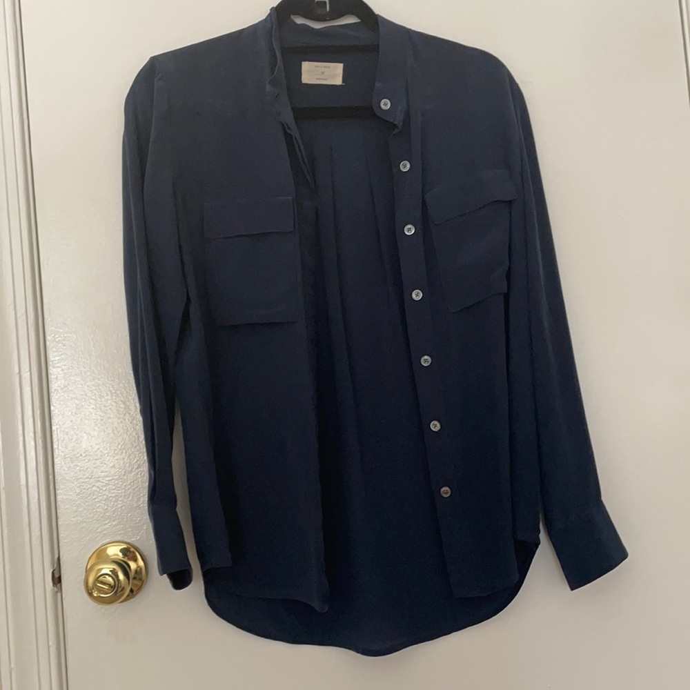 Billy Reid Washed Silk Button Down
